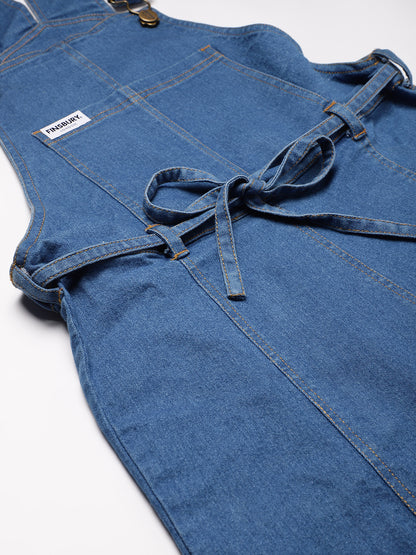OLELE OVERALLS® Women's Denim Dungaree Playsuit with Matching Stings