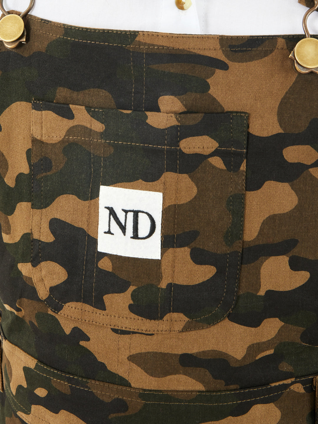 Olele®  Full Length Camouflage Cotton Dungaree - Girls