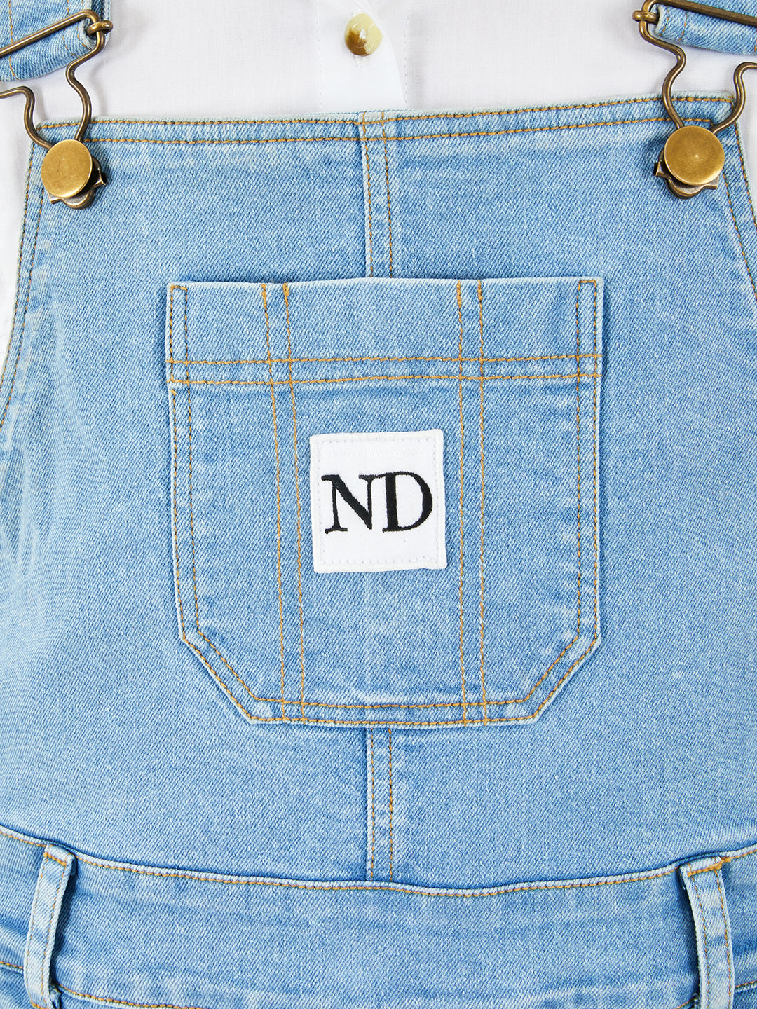 Olele®  Full Length Ombre Bio Washed Cotton Denim Dungaree - Girls