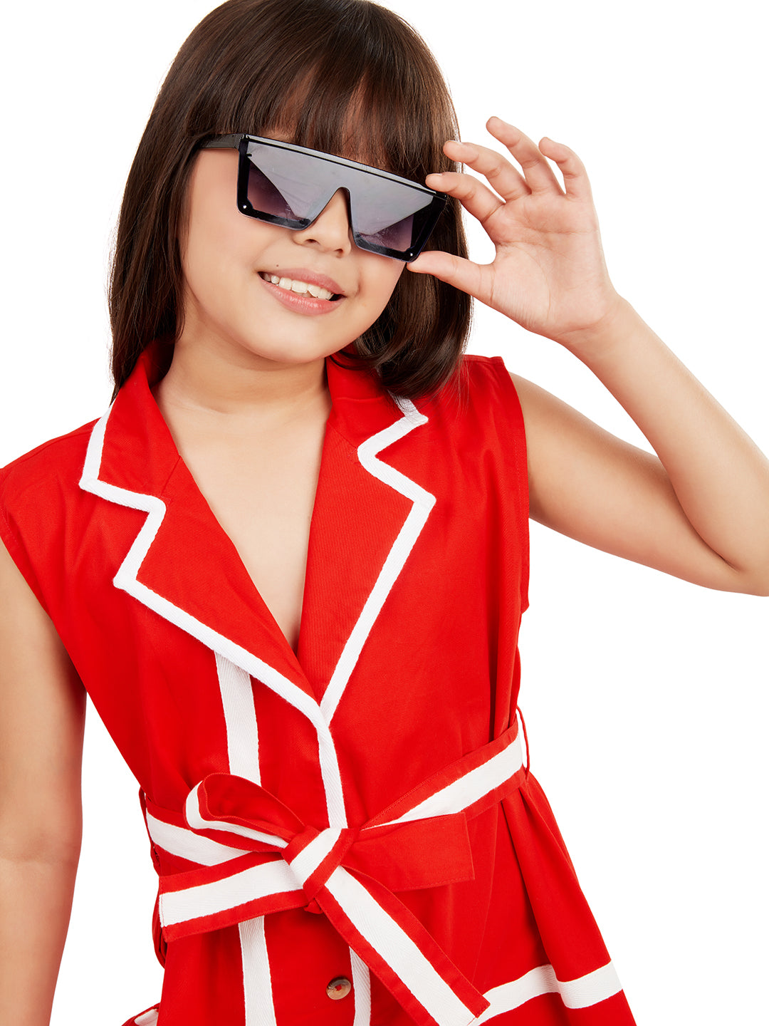 Olele® Girls Sophia Dress - Red Cotton