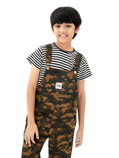 Olele®  Full Length Camouflage Cotton Dungaree - Boys