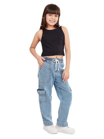 Girls Camila Cargo Denim Jeans Pant