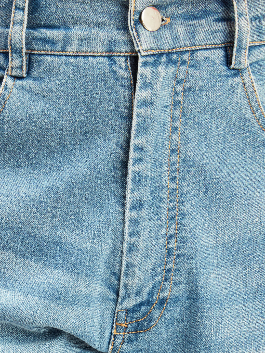 Olele® Boys Cotton Denim Patch Work Regular Fit Jeans Pant - Light Blue