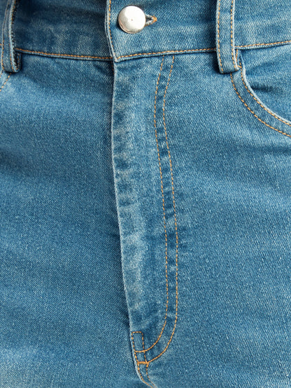 Olele® Boys Cotton Denim Regular Fit Jeans Pant - Light Blue