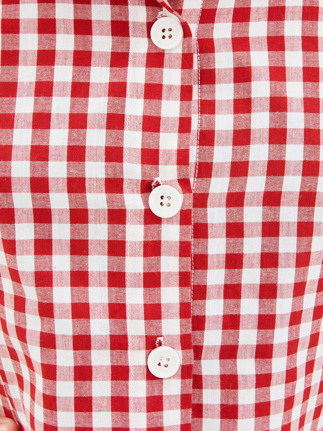 Olele® Bombay Dress with Peter Pan Collar - Red and White Gingham Check