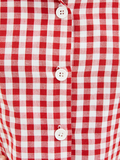 Olele® Bombay Dress with Peter Pan Collar - Red and White Gingham Check