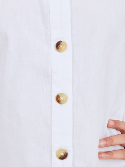 Olele® Girls Mint Cotton Dress - White