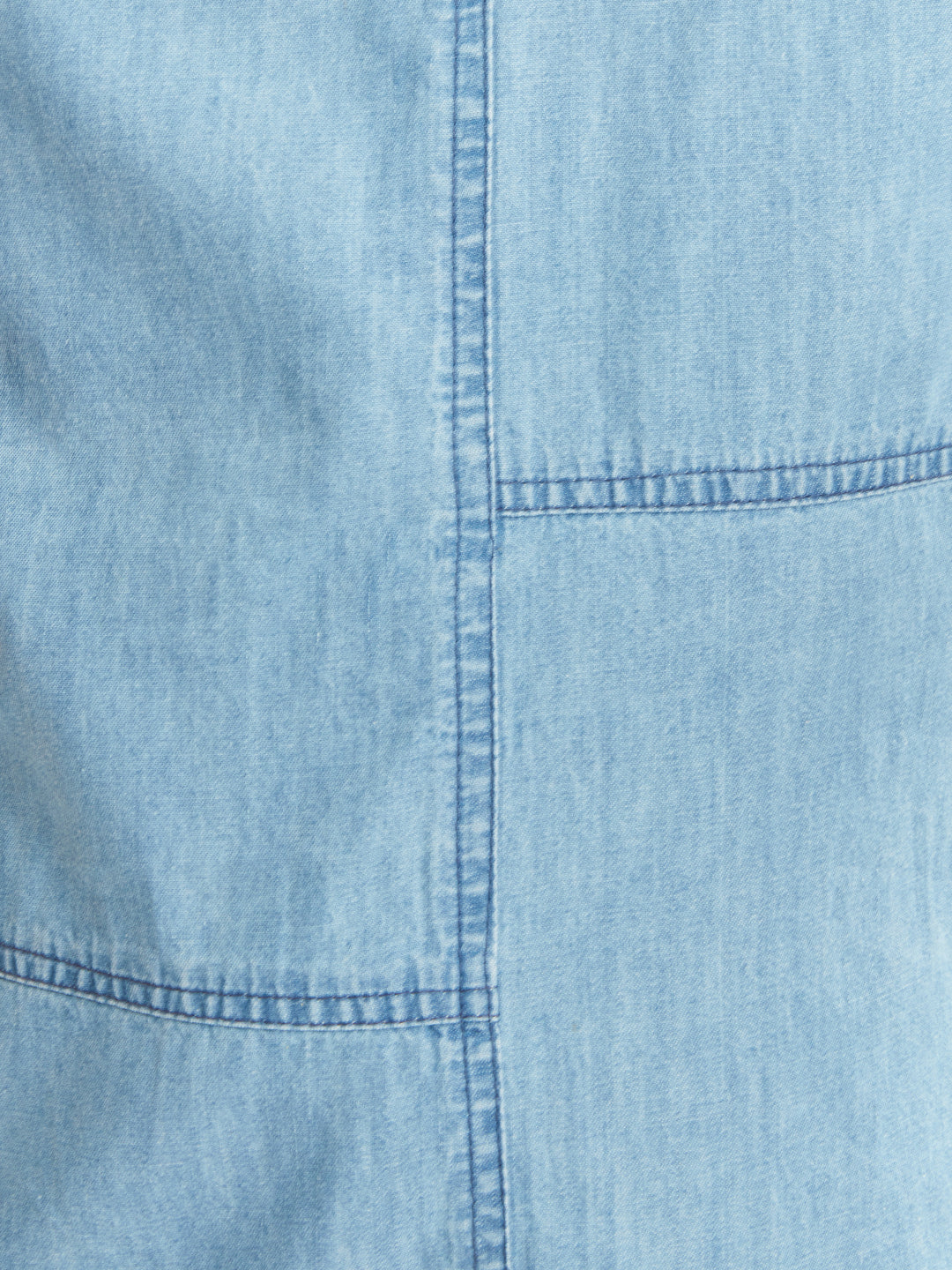 Olele® Girls Rohtak Ruffle Cotton Denim Dress - Light Blue