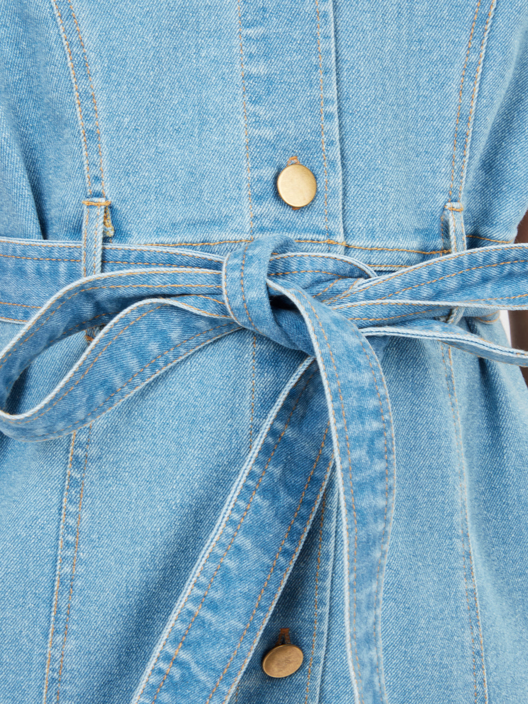Olele® Girls Dallas Denim V-Neck Dress  - Light Blue