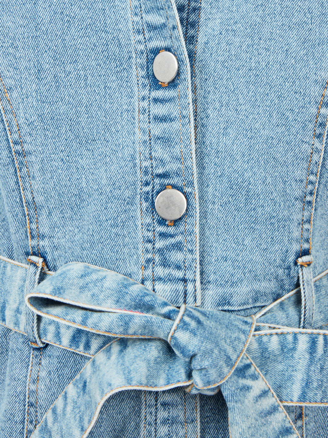 Olele® Girls Dallas Denim Full Sleeve Dress - Light Blue