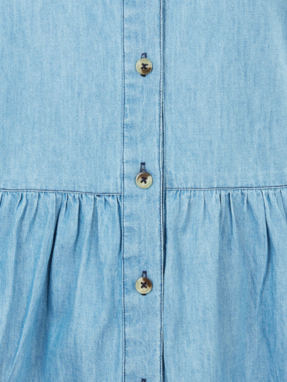 "Olele® Girls Stella Dress - Light Blue Denim "