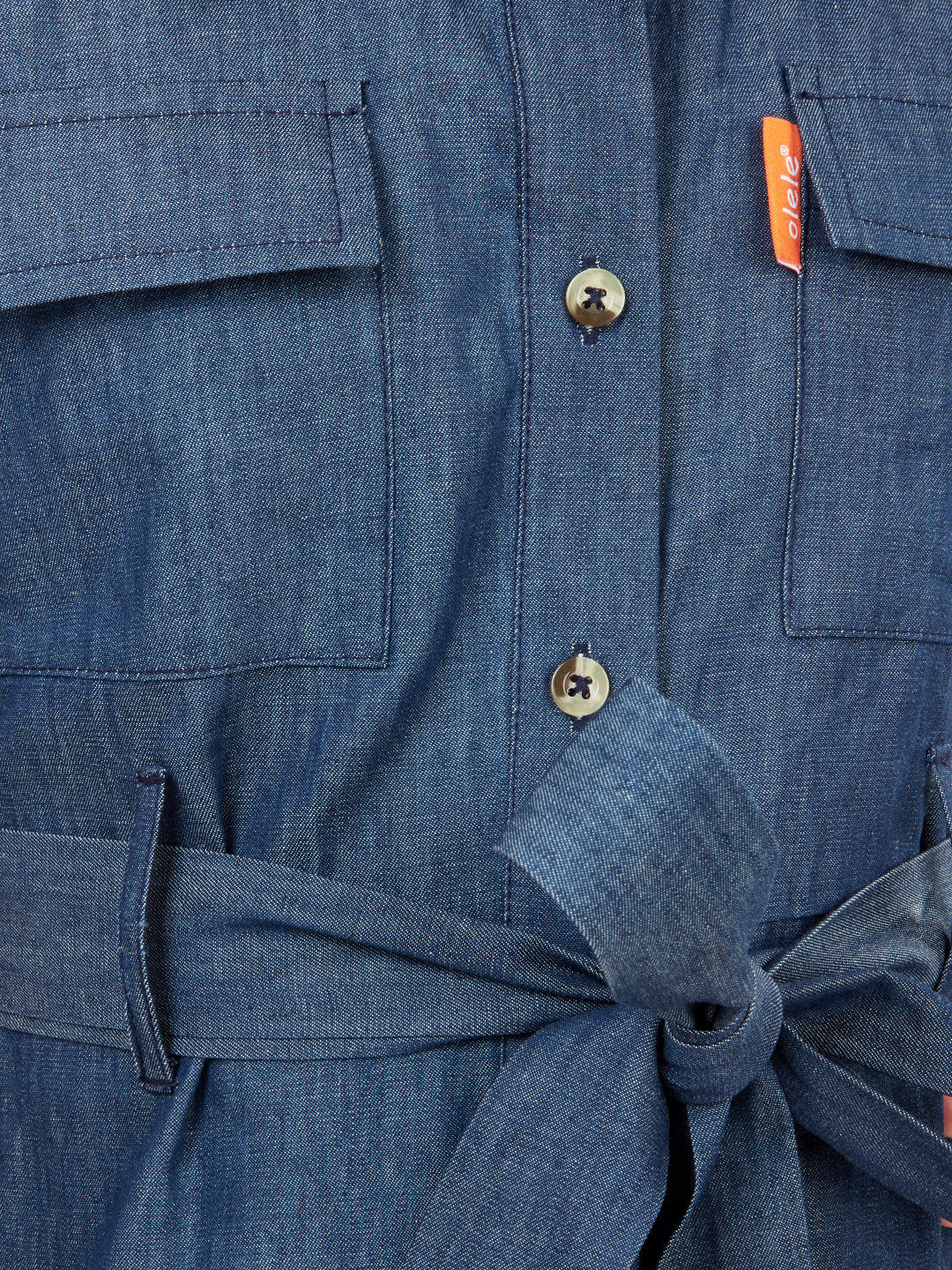 Olele® Girls Shepherd's Bush Cotton Denim Dress - Indigo Blue