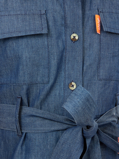 Olele® Girls Shepherd's Bush Cotton Denim Dress - Indigo Blue