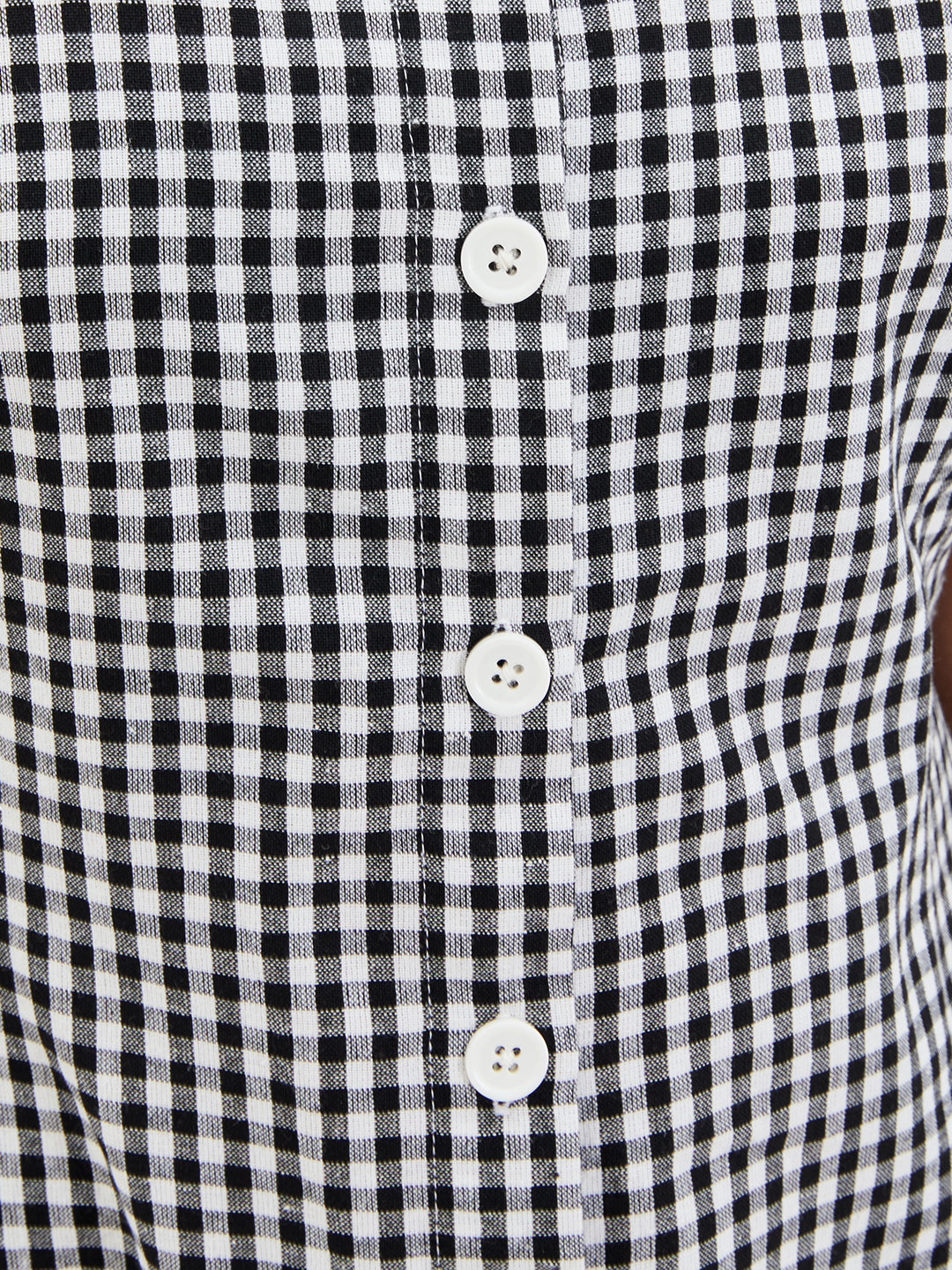 Olele® Bombay Dress with Peter Pan Collar - Black and White Gingham Check