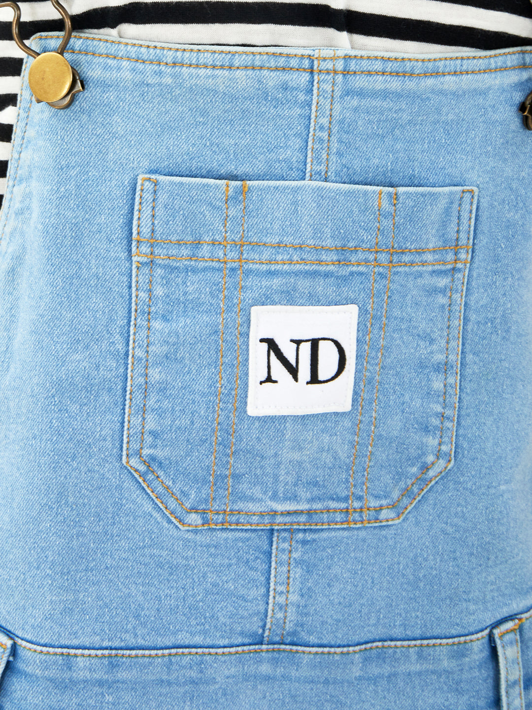 Olele®  Full Length Ombre Bio Washed Cotton Denim Dungaree - Boys