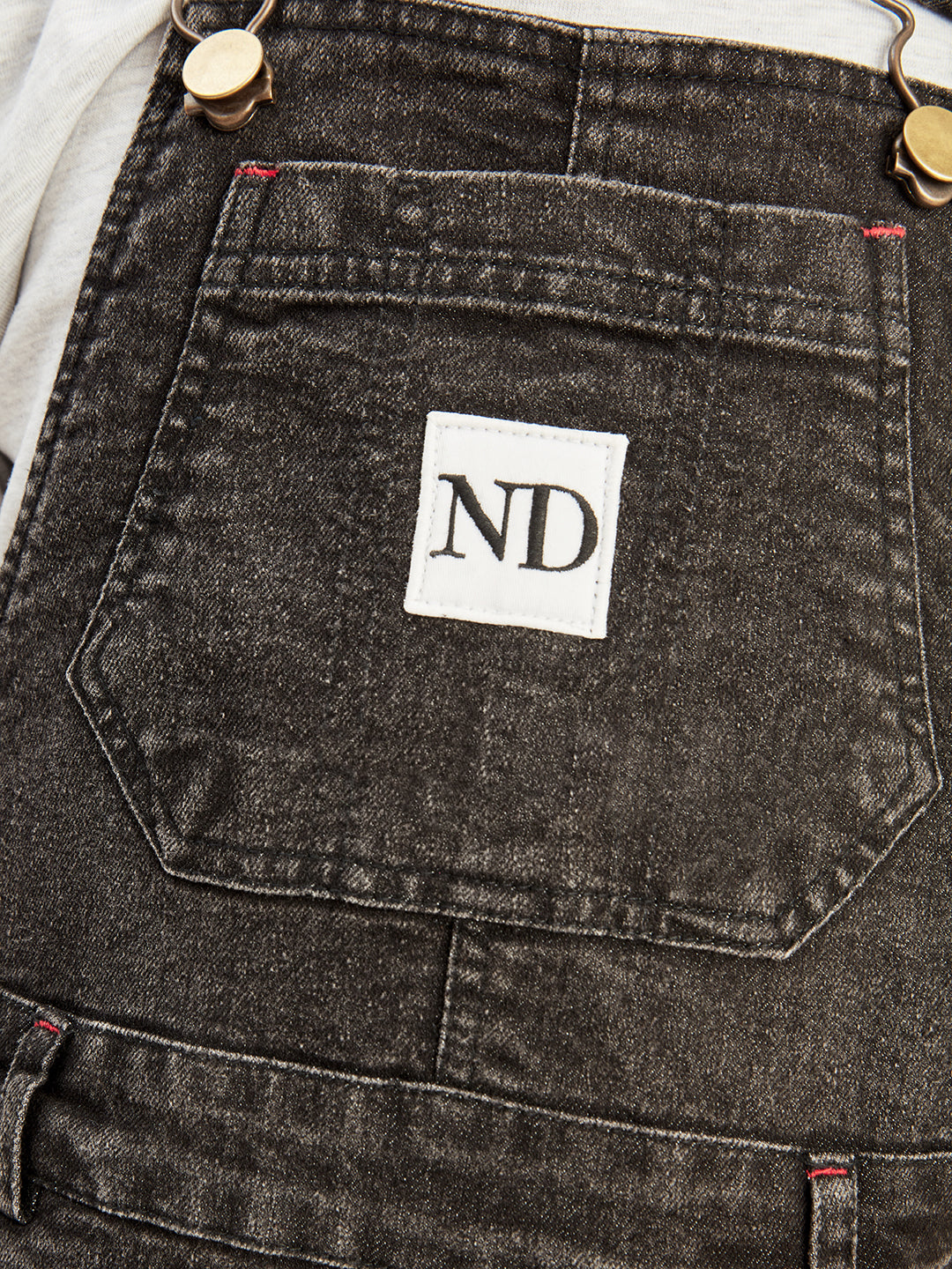 Olele® Boys Cotton Carpenter Denim Dungaree - Light Black