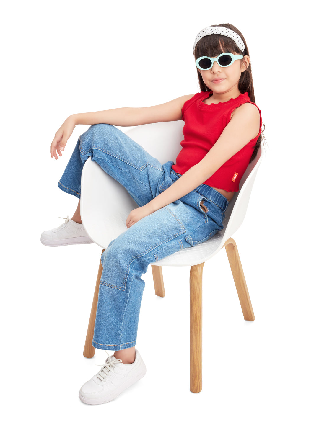 Olele® Girls Carpenter Jeans Pant - Cotton Denim