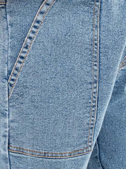 Close up of fabric used in Girls Camila Cargo Denim Jeans Pant