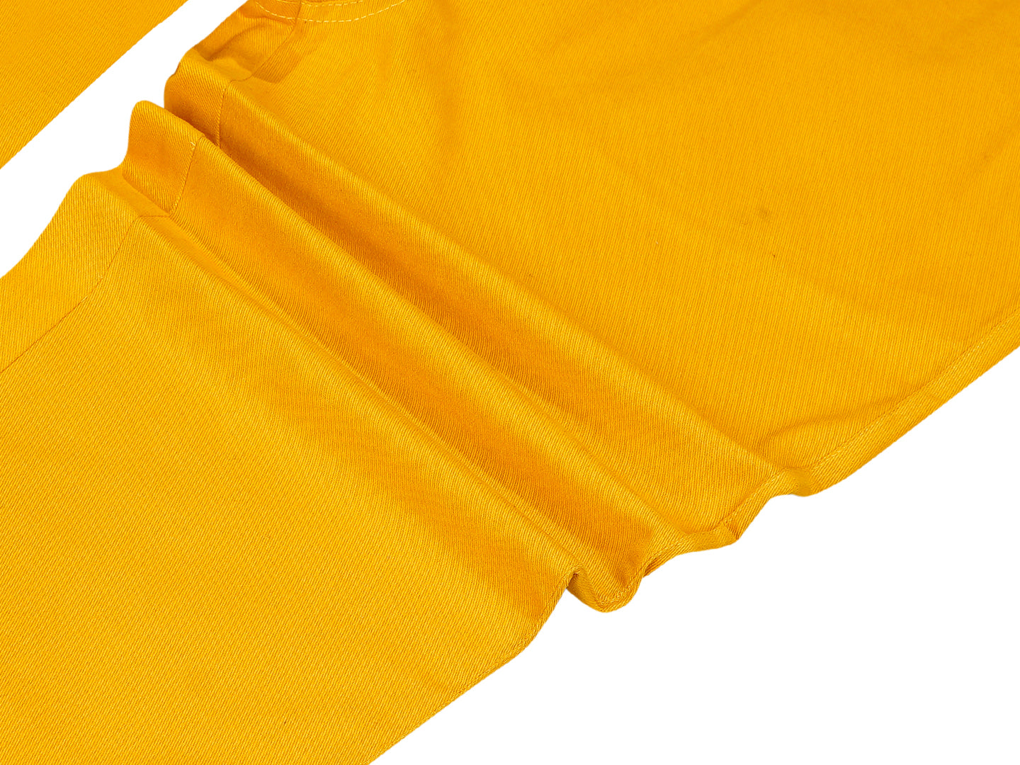 Olele®  Full Length Signature Hemfold Yellow Cotton Dungaree - Girls