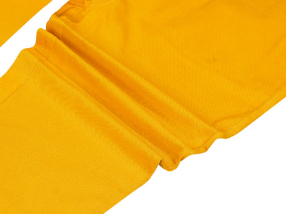 Olele®  Full Length Signature Hemfold Yellow Cotton Dungaree - Girls