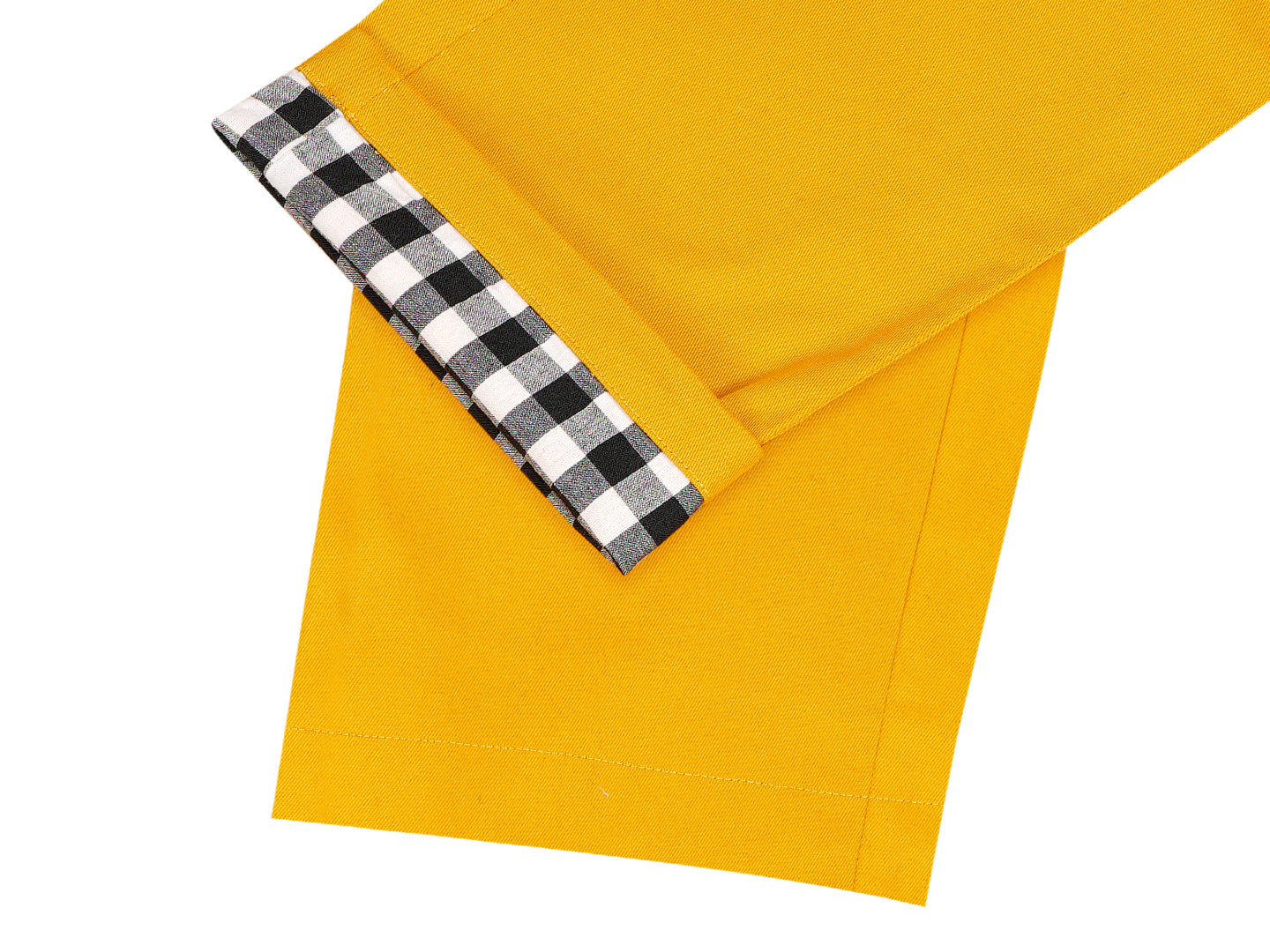 Olele®  Full Length Signature Hemfold Yellow Cotton Dungaree - Girls