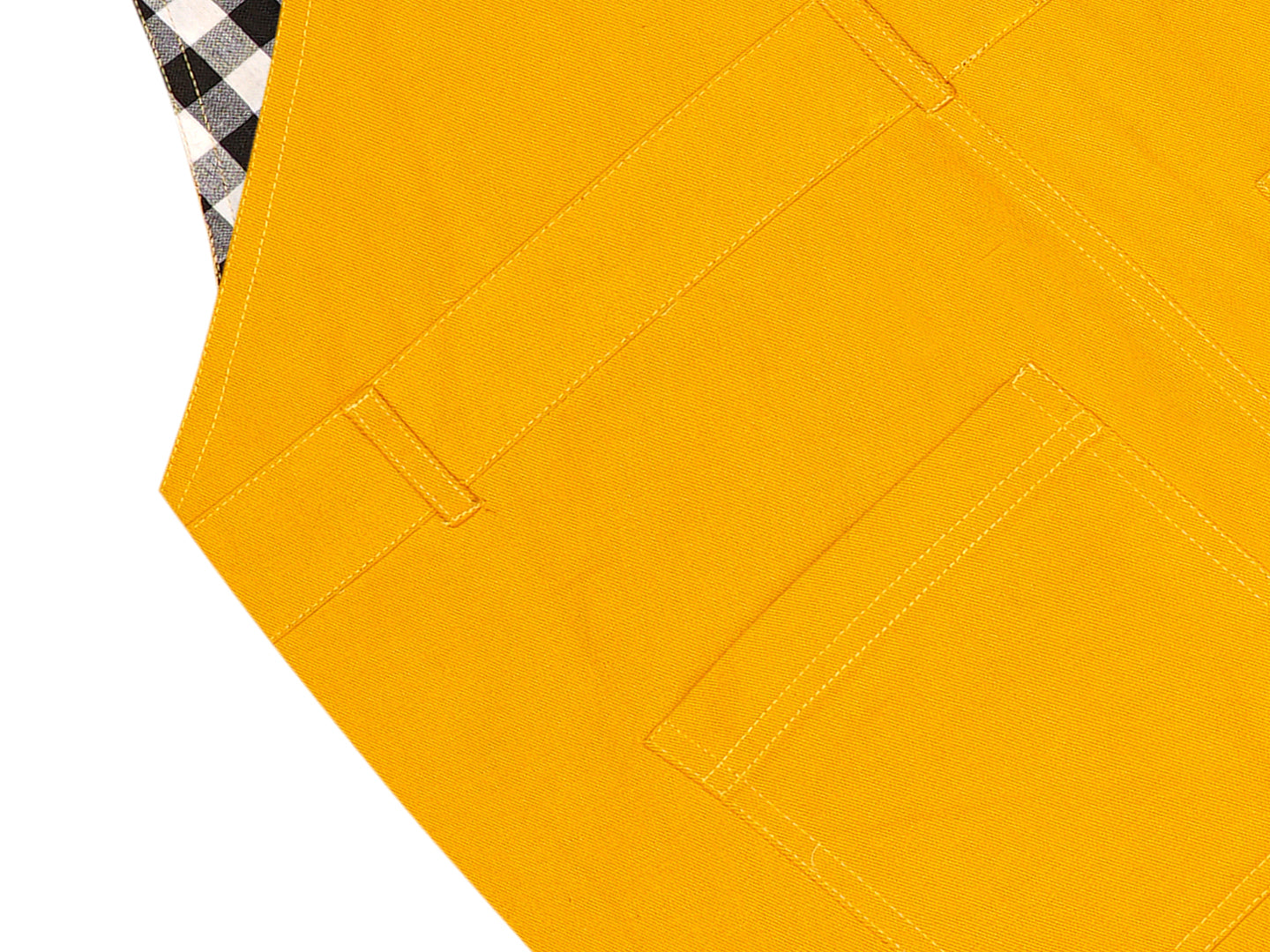 Olele®  Full Length Signature Hemfold Yellow Cotton Dungaree - Girls