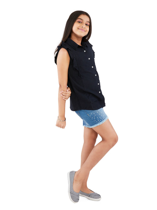 Olele® Ruffle Shirt Cotton Linen