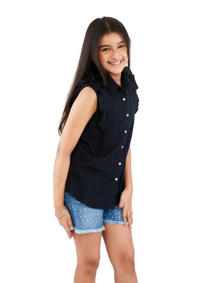 Olele® Ruffle Shirt Cotton Linen