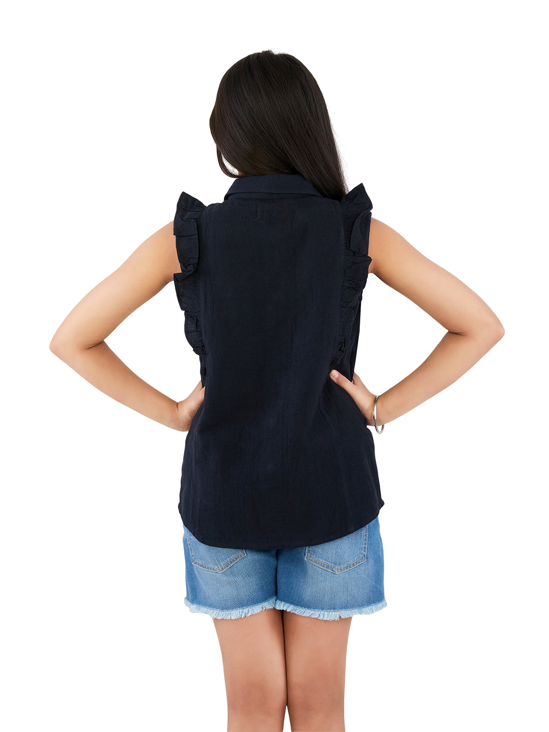 Olele® Ruffle Shirt Cotton Linen