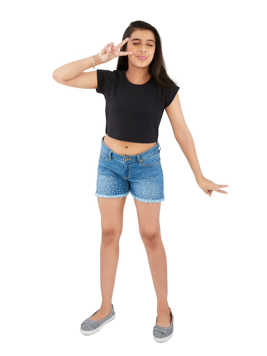 Olele® Cotton Rib Cap Sleeve Crop Top
