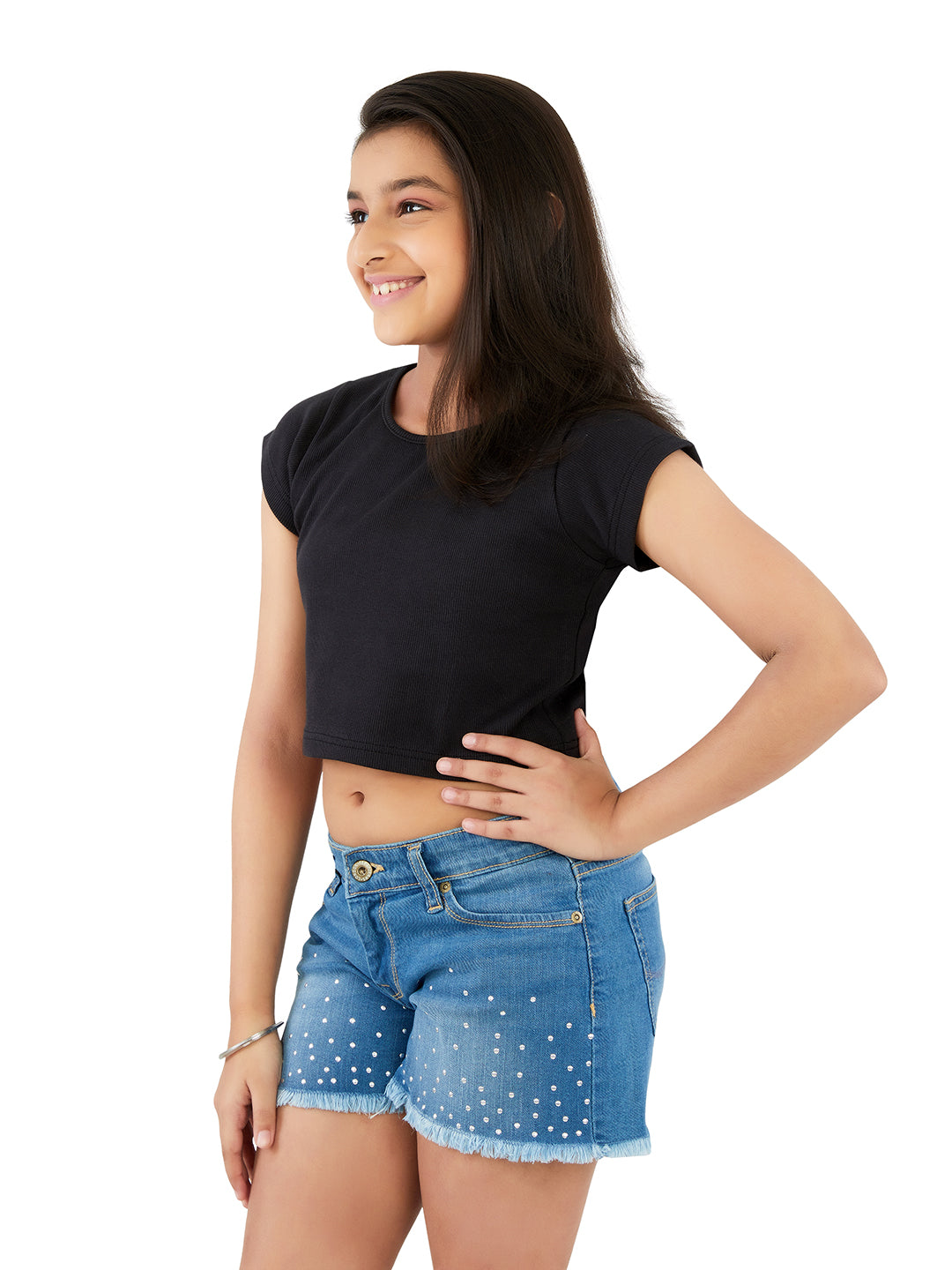 Olele® Cotton Rib Cap Sleeve Crop Top