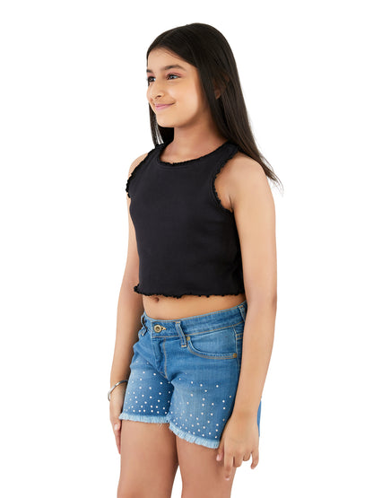 Olele® Cotton Rib Halter Crop Top