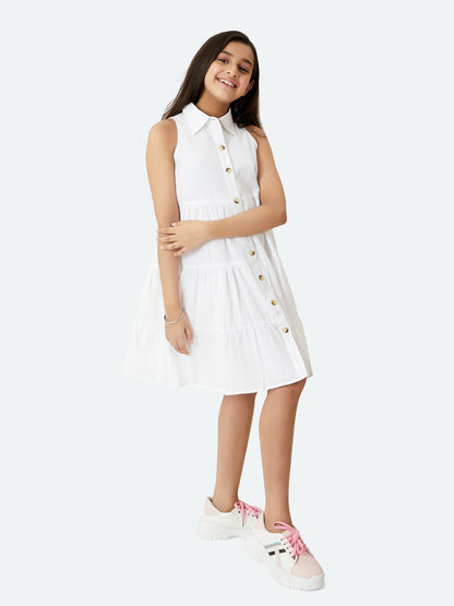 Olele® Stella Dress - White Cotton Linen