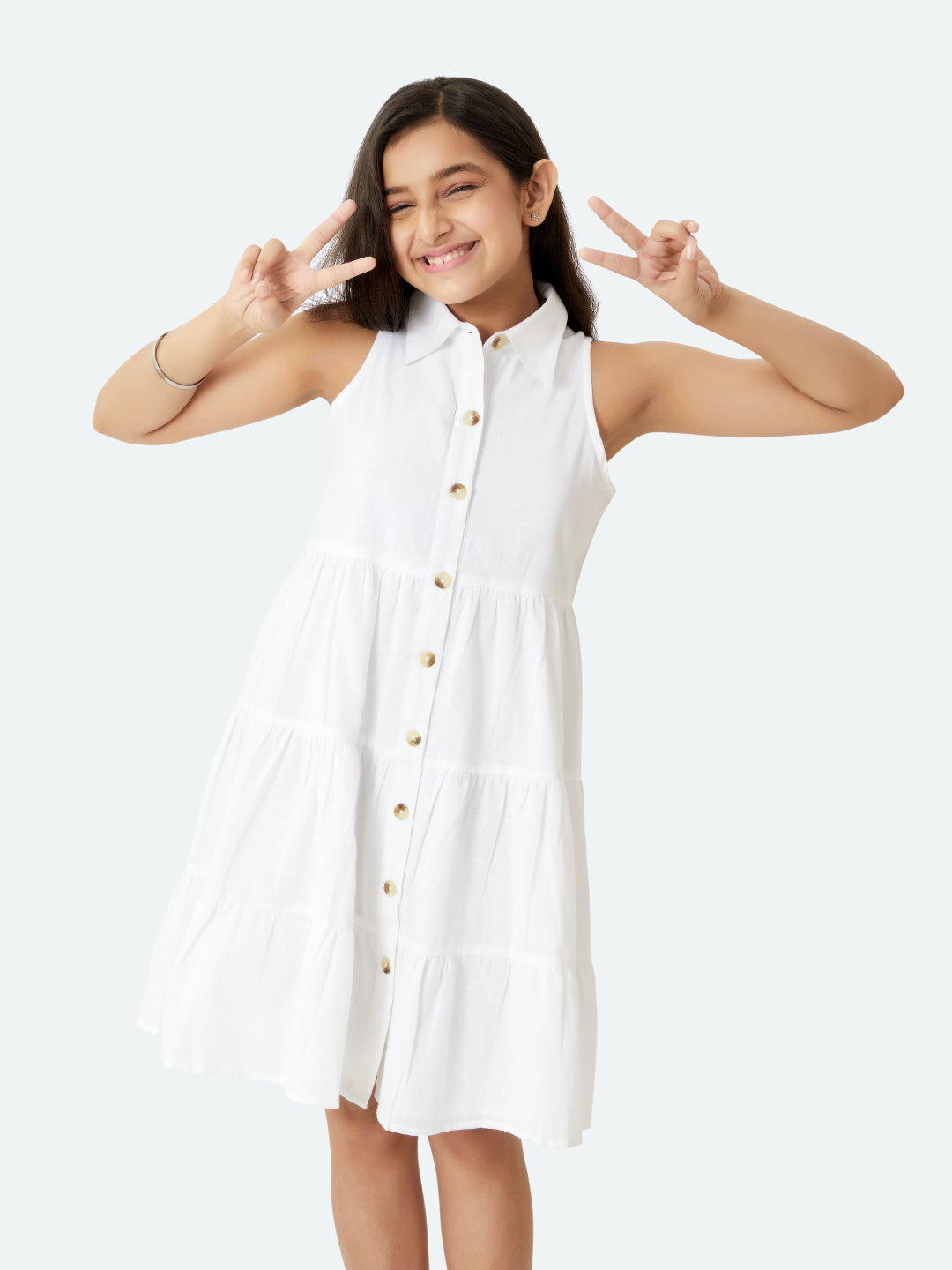 Olele® Stella Dress - White Cotton Linen