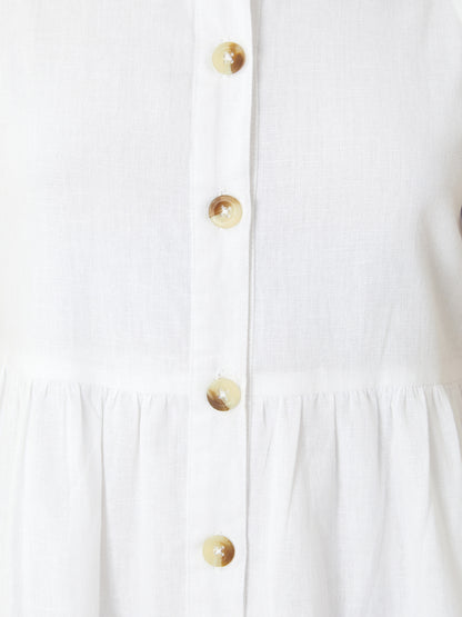 Olele® Stella Dress - White Cotton Linen